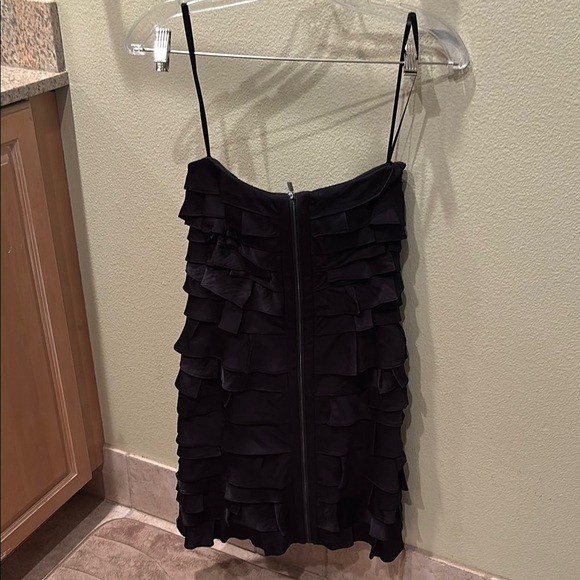 NWT BCBG Max Azria Elegant Black Ruffle Dress - Picture 2 of 12